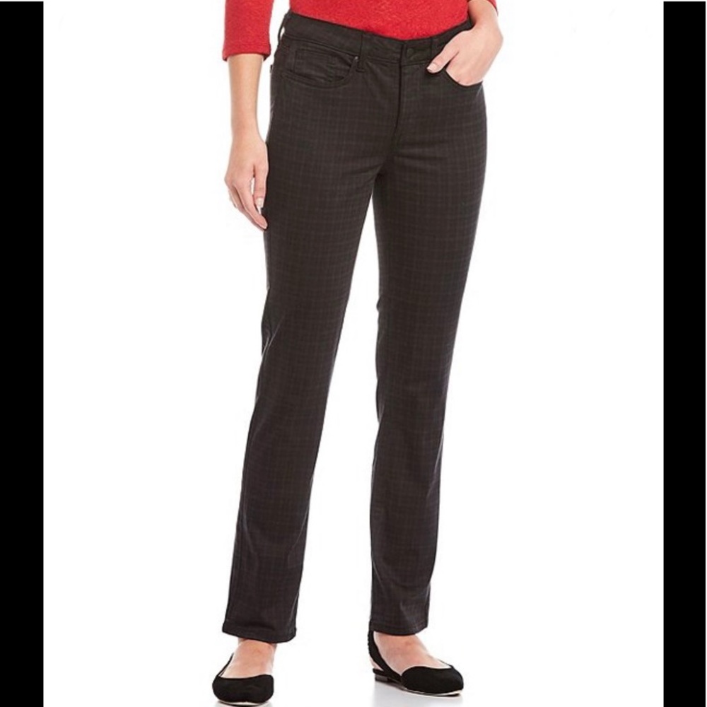 NYDJ Checkered Slim Leg Pants